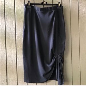 Mossimo Plus Size Black Ruched Pencil Maxi Skirt Size 16